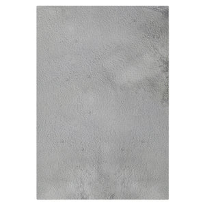 Azaliya 160x230cm Faux Rabbit Fur Floor Rug in Silver