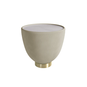 Glalie 47cm Sintered Stone Coffee Table in Cream White