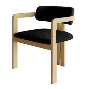 Maddi Boucle Hardwood Dining Chair in Black