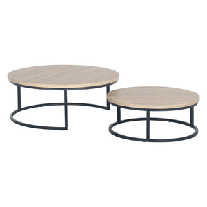 Nevada Round Nesting Coffee Table Set in Natural