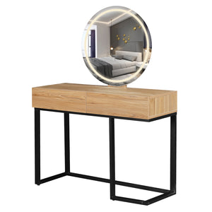 Ophira Dressing Table with Touch Screen Mirror in Light Oak