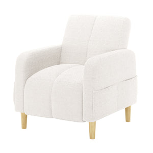 Anica Single Seater Boucle Sofa Chair in Cream White