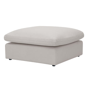 Aviva Spill Resistant Fabric Ottoman in Warm Light Grey