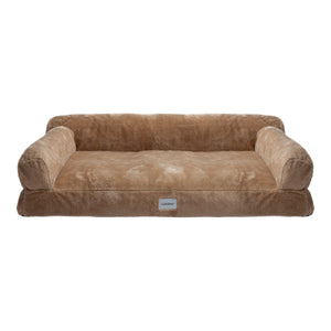 Fergus Large Orthopaedic Faux Fur Dog Bed in Beige