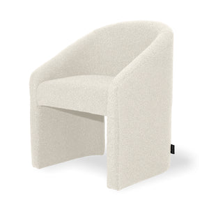 Nuve Bouclé Upholstered Accent Armchair in Cream White