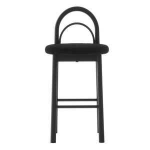 Sasha Arched Boucle Bar Stool in Black (Set of 2)