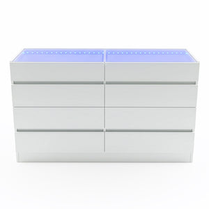 Aerin LED Glass Display Cabinet with Storage in White