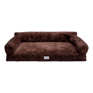 Fergus Large Orthopaedic Faux Fur Dog Bed in Brown