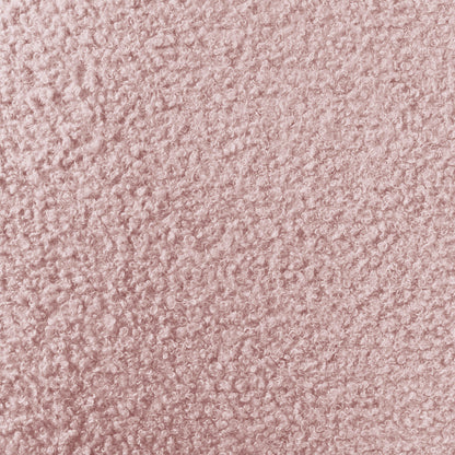 Close-up of pink boucle fabric texture with woven looped yarn detail