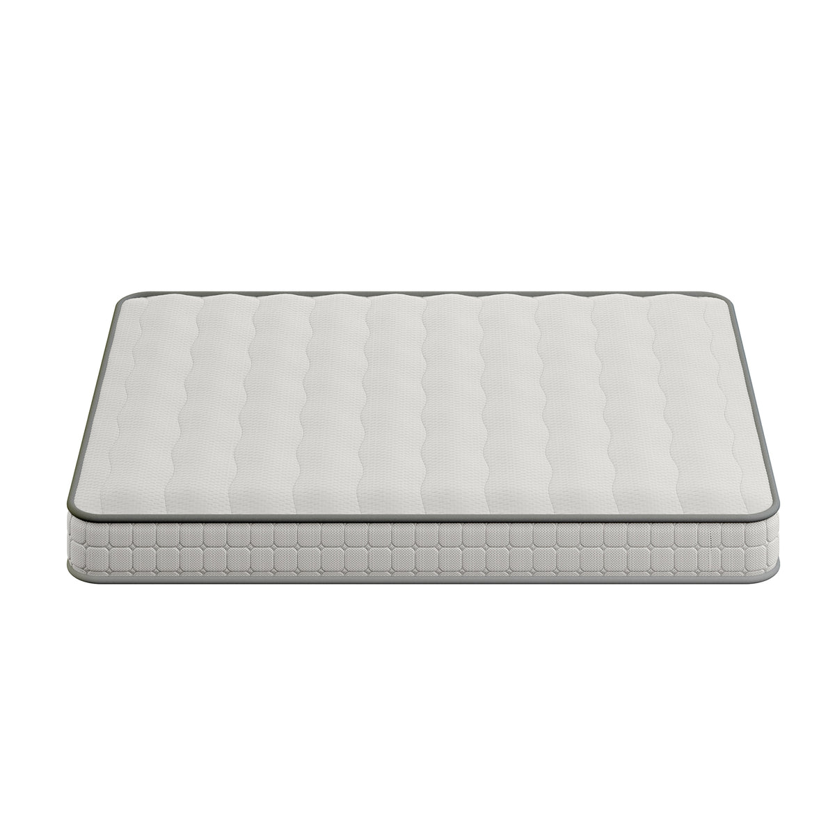 Byron & Cybele Queen Wall Bed & Mattress Package in White, showcasing a clean, quilted-top mattress with rounded edges, highlighting luxury and space-saving design for modern living.
