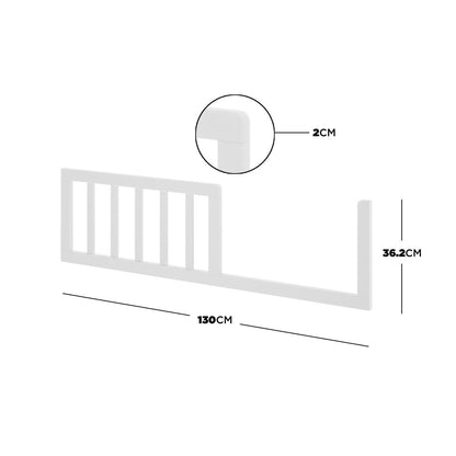 Damaris & Giro Solid Pine Baby Cot with Convertible Rail Set