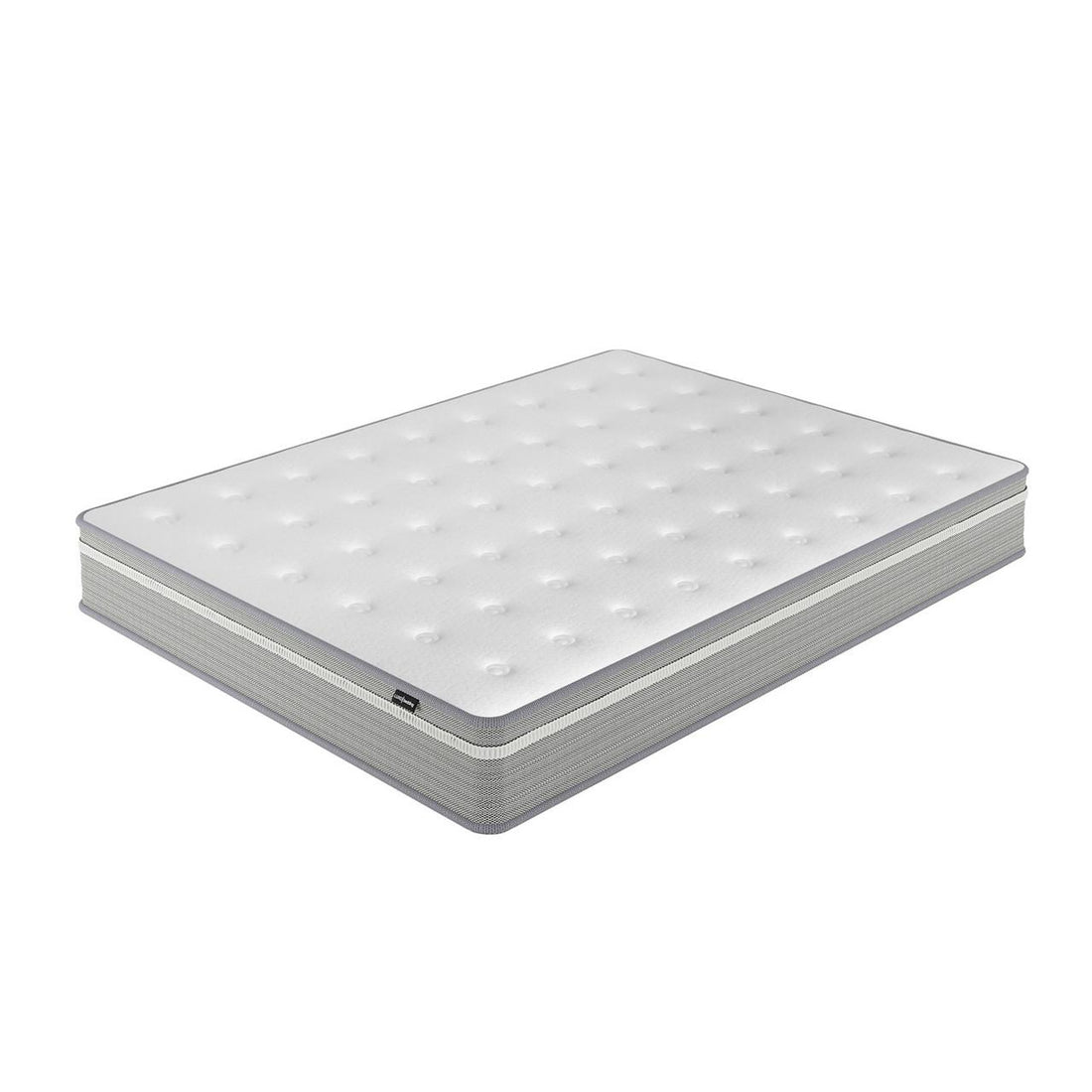 Ginnie Boucle Bed & Oriona Mattress - Queen Cream: Elegant bed frame with plush curved headboard and luxurious texture, paired with a thick, supportive mattress for ultimate comfort.