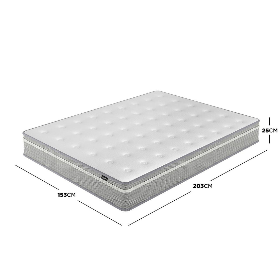 Ginnie Boucle Bed & Oriona Mattress - Queen Cream; features a plush curved headboard, low base, and thick mattress with cool gel memory foam and pocket springs for optimal comfort and support.