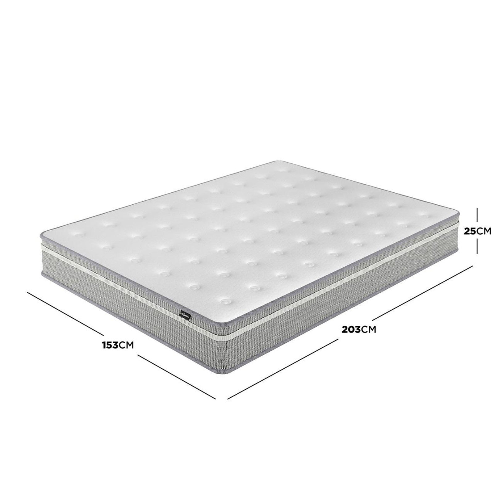 Ginnie Boucle Bed & Oriona Mattress - Queen Cream; features a plush curved headboard, low base, and thick mattress with cool gel memory foam and pocket springs for optimal comfort and support.