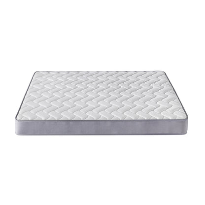 Harel & Vesta Slide Bunk Bed & Vesta Mattress Set in Natural features a white quilted mattress with wave-pattern stitching and gray side panels, emphasizing comfort and adventure for children's bedrooms.
