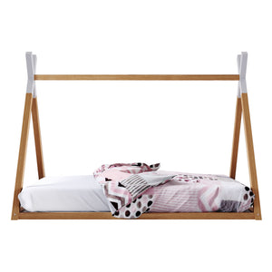 Helena Kids Single Solid Pine Teepee Bed Frame in Natural