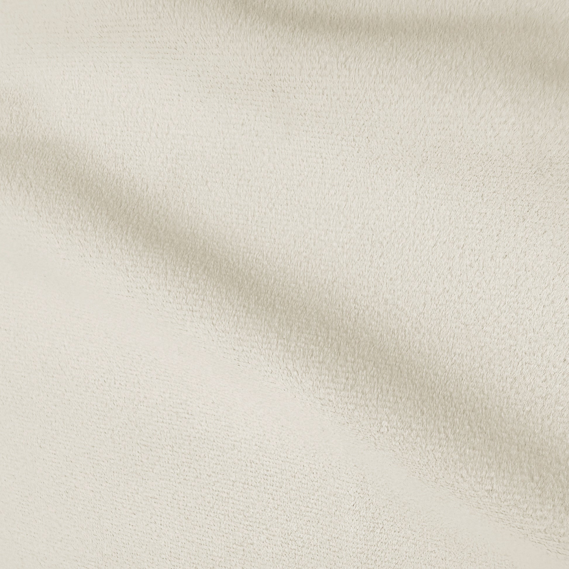 Fluted velvet headboard in light warm beige with curved silhouette