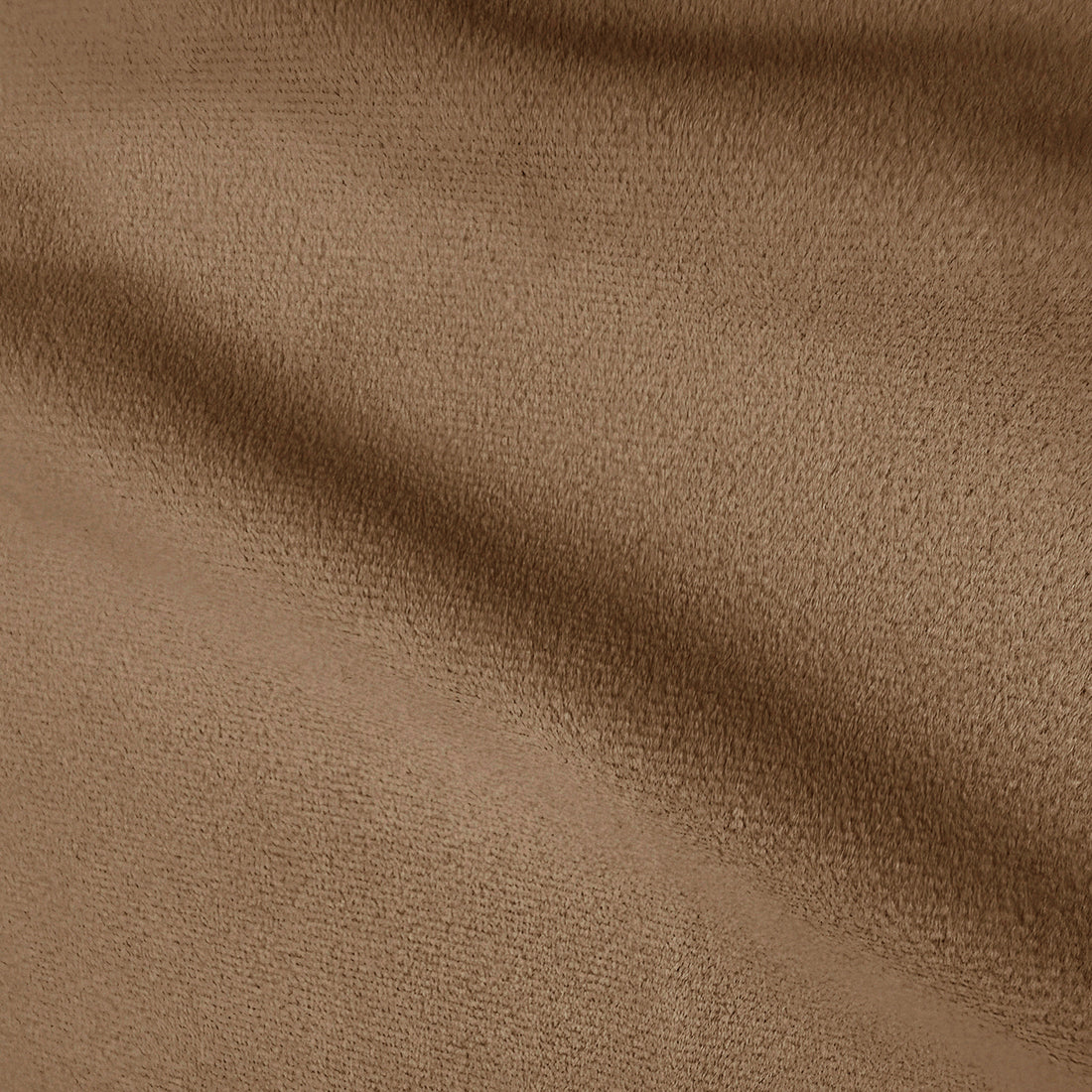 Close-up of mocha brown upholstered fabric texture with soft pile finish