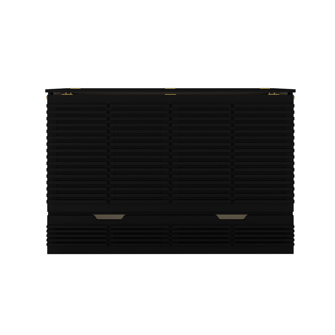 Jaxen Smart Queen Foldout Murphy Bed with Storage, featuring a sleek design, gold handles, and rectangular shape, ideal for maximizing space efficiently.