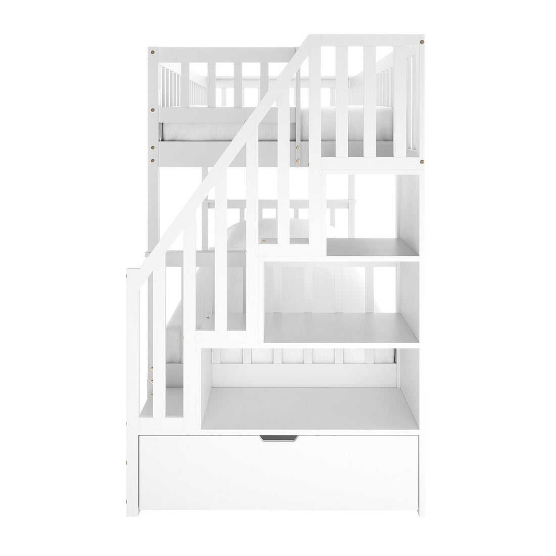 Jessica Timber Bunk Bed & Junior Mattress Package - White