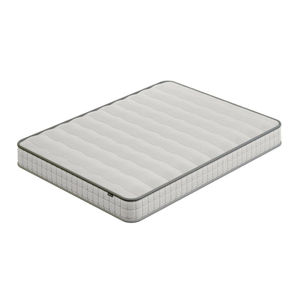 Logan & Cybele Queen Murphy Bed & Mattress Set in White, featuring a white quilted mattress with contrasting trim, displayed against a plain background, highlighting its sleek, space-saving design and functionality.