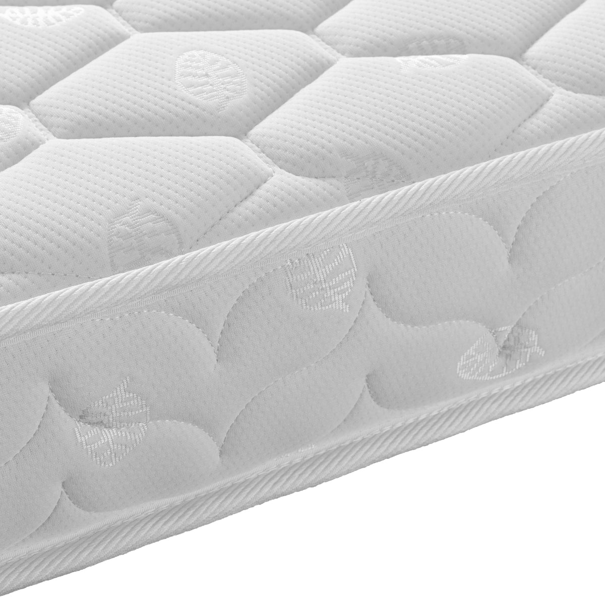 Lucy Triple Bunk Bed with Thermis Mattress Package, showcasing a close-up of the mattress’s medium firm texture, designed for comfort in a space-saving, sturdy pine L-shaped bunk bed structure.