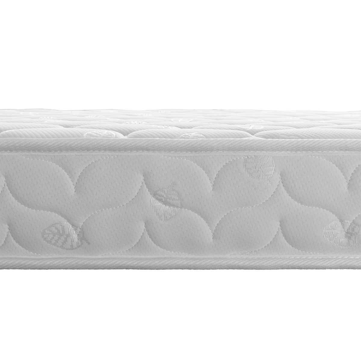 Lucy Triple Bunk Bed with Thermis Mattress Package, showcasing a close-up of the medium firm mattresses designed for optimal comfort and support within the durable L-shaped pine bunk bed structure.