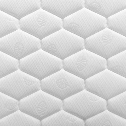 Close-up of the Lucy Triple Bunk Bed with Thermis Mattress Package, showcasing the mattress's grey hexagon pattern, emphasizing comfort and space-saving design for children's rooms.