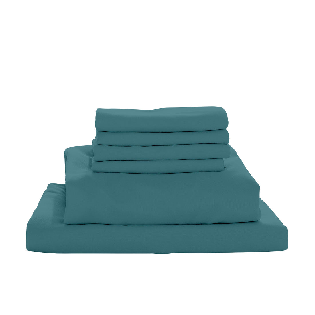 Valeria 1000TC Ultra Soft Bed Sheet Set in Moroccan Blue, King size, featuring fitted sheet, flat sheet and four pillowcases