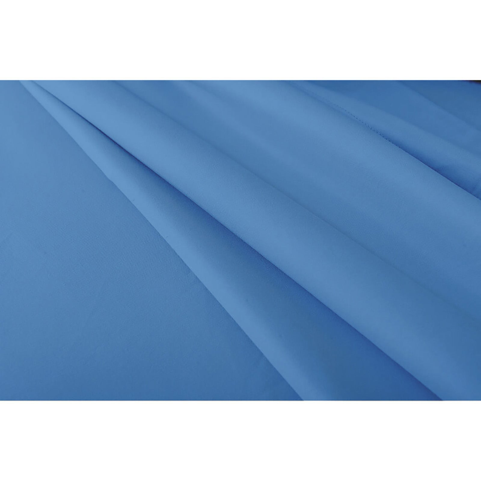 Valeria King Single 1000TC Ultra Soft Bed Sheet Set in Blue, featuring smooth, solid-blue fabric folded in gentle pleats, highlighting its luxurious, plain design and soft texture.