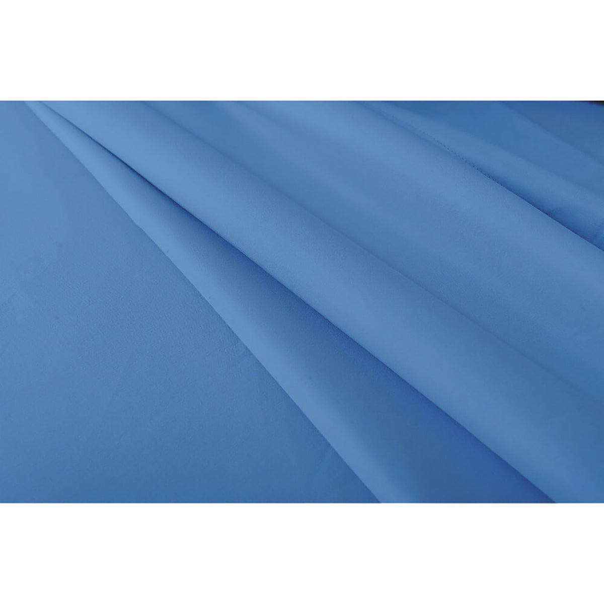 Valeria Single 1000TC Ultra Soft Bed Sheet Set in Blue, featuring a smooth, solid-blue fabric draped in soft folds, showcasing its luxurious texture and elegant appearance.