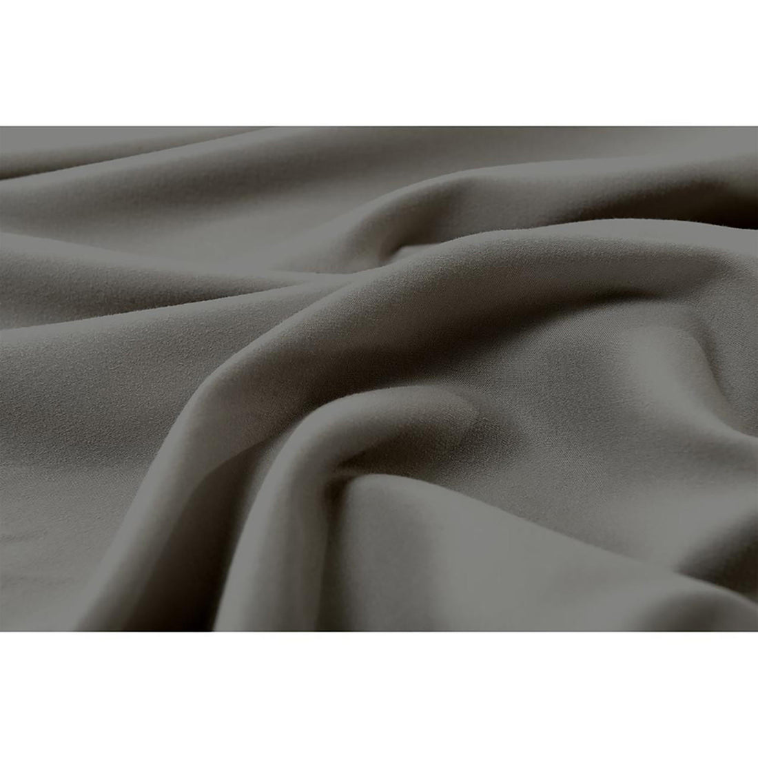 Close-up of grey ultra soft bed sheet fabric showing texture and drape