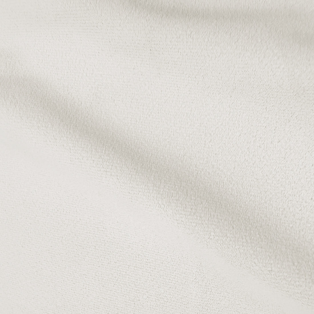 Cream white velvet upholstered bed frame with gas lift storage mechanism, close-up of textured fabric upholstery