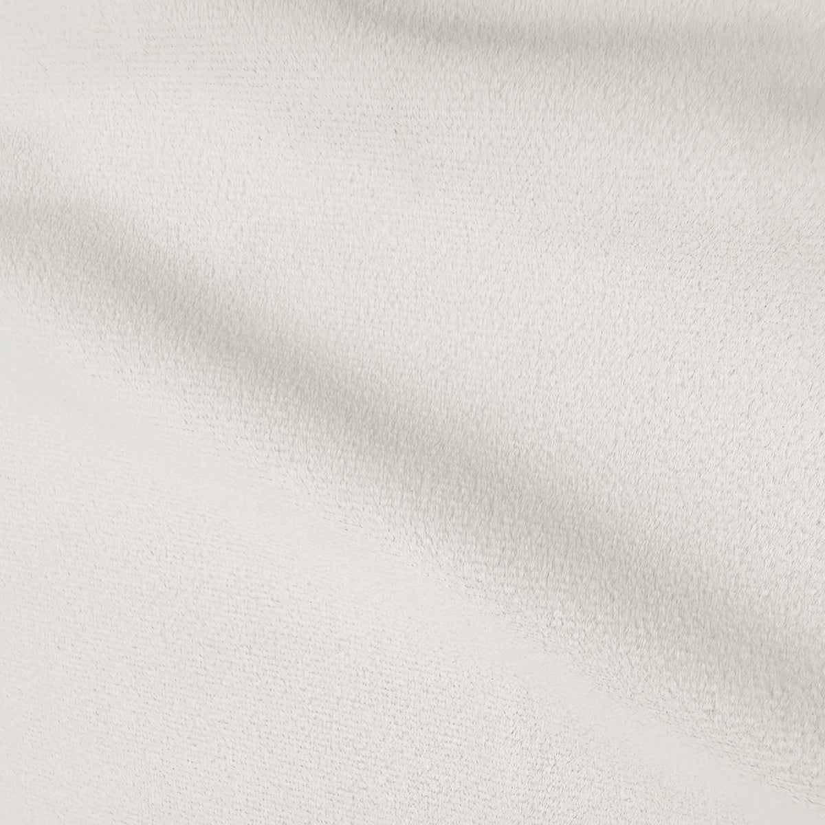 Cream white velvet upholstered bed frame with gas lift storage mechanism, close-up of textured fabric upholstery