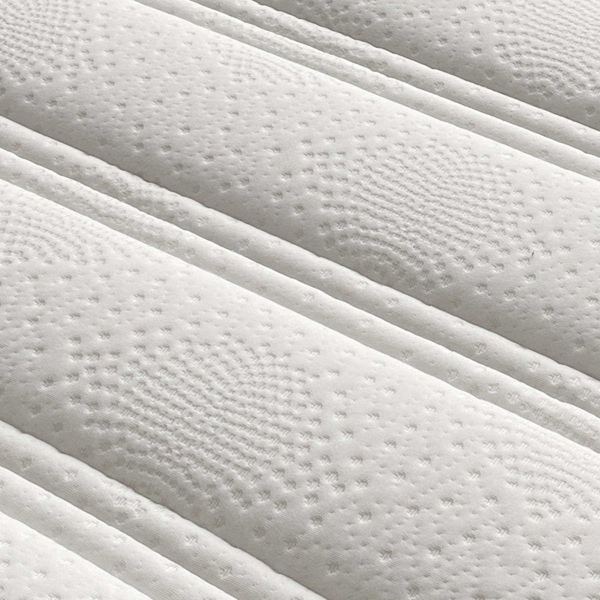Delia King 28cm Medium Firm Euro Top Latex Mattress – White features plush Euro top quilting and a robust build, showcasing its luxurious, supportive layers for enhanced comfort and spinal alignment.