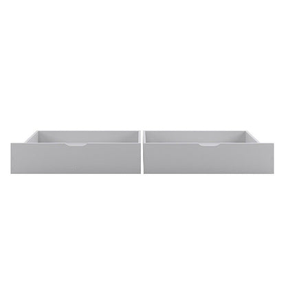 Nero Natural Pine Triple Bunk Bed with Storage Drawers – White; features a single top bunk, double bottom bunk, sturdy ladder, guardrails, and integrated drawers for storage, crafted in solid pine wood.