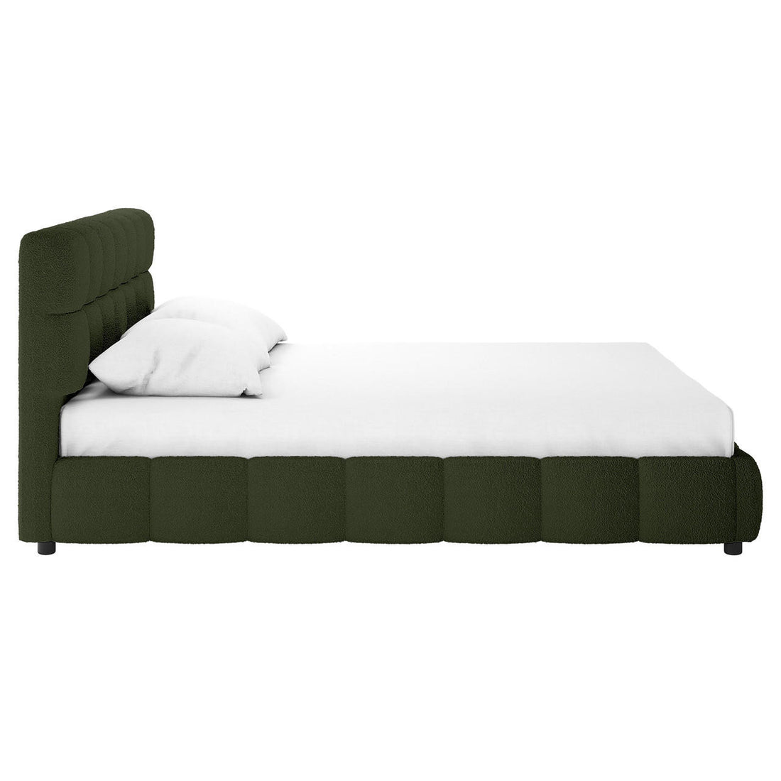 Nikias Tufted Boucle Bed Frame - Green - King