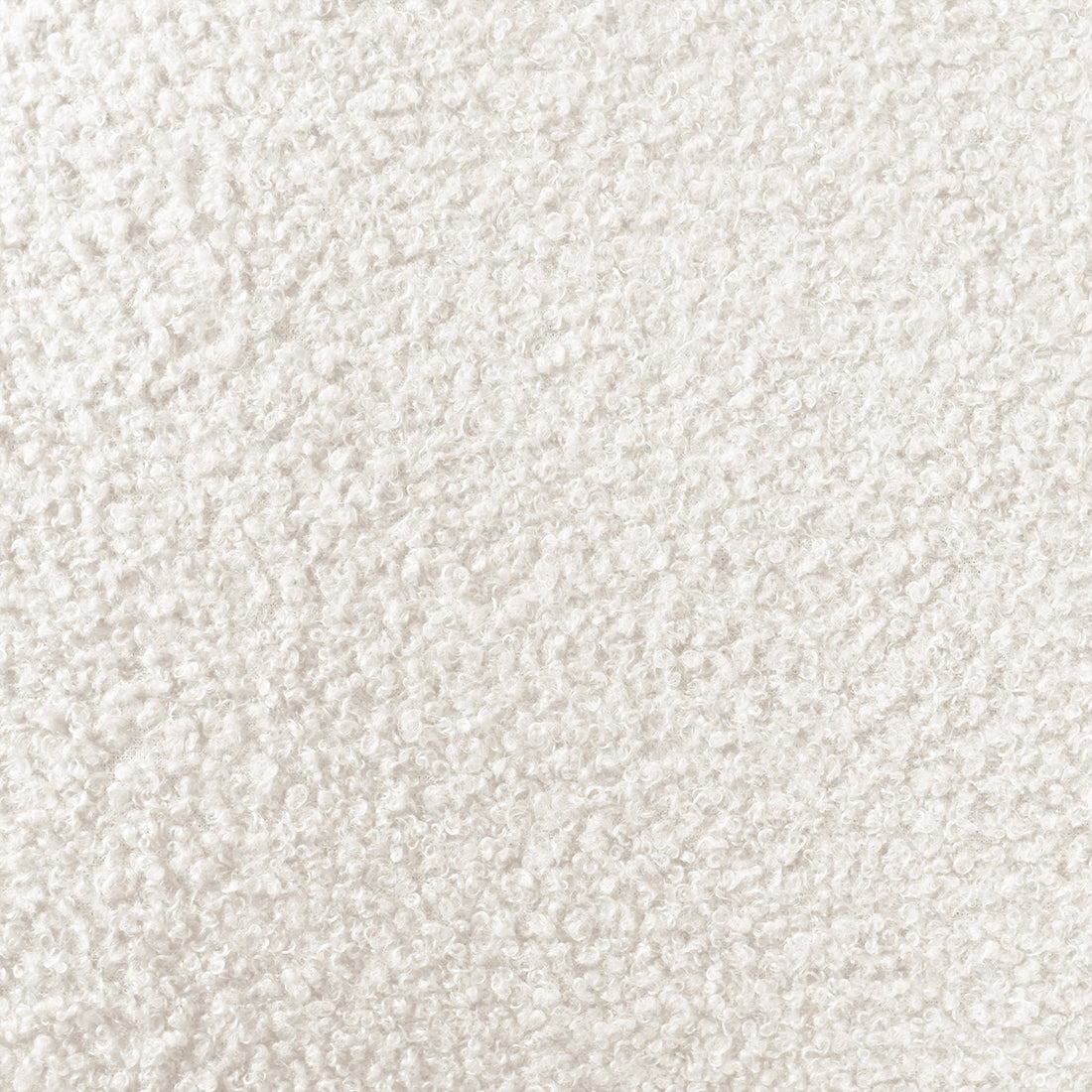 Close-up of the Nikias Bouclé Queen Bed Frame, highlighting the plush, curly-textured bouclé fabric, showcasing luxurious comfort and designer elegance with a tufted headboard in cream white.