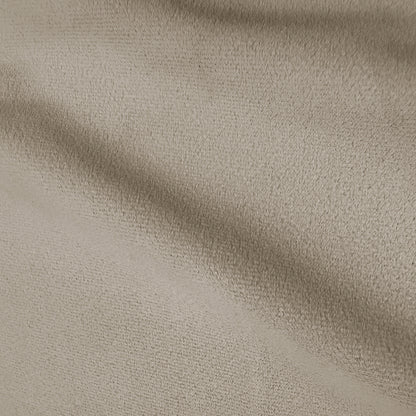Warm grey velvet upholstered bed frame fabric texture close-up showing soft pile detail