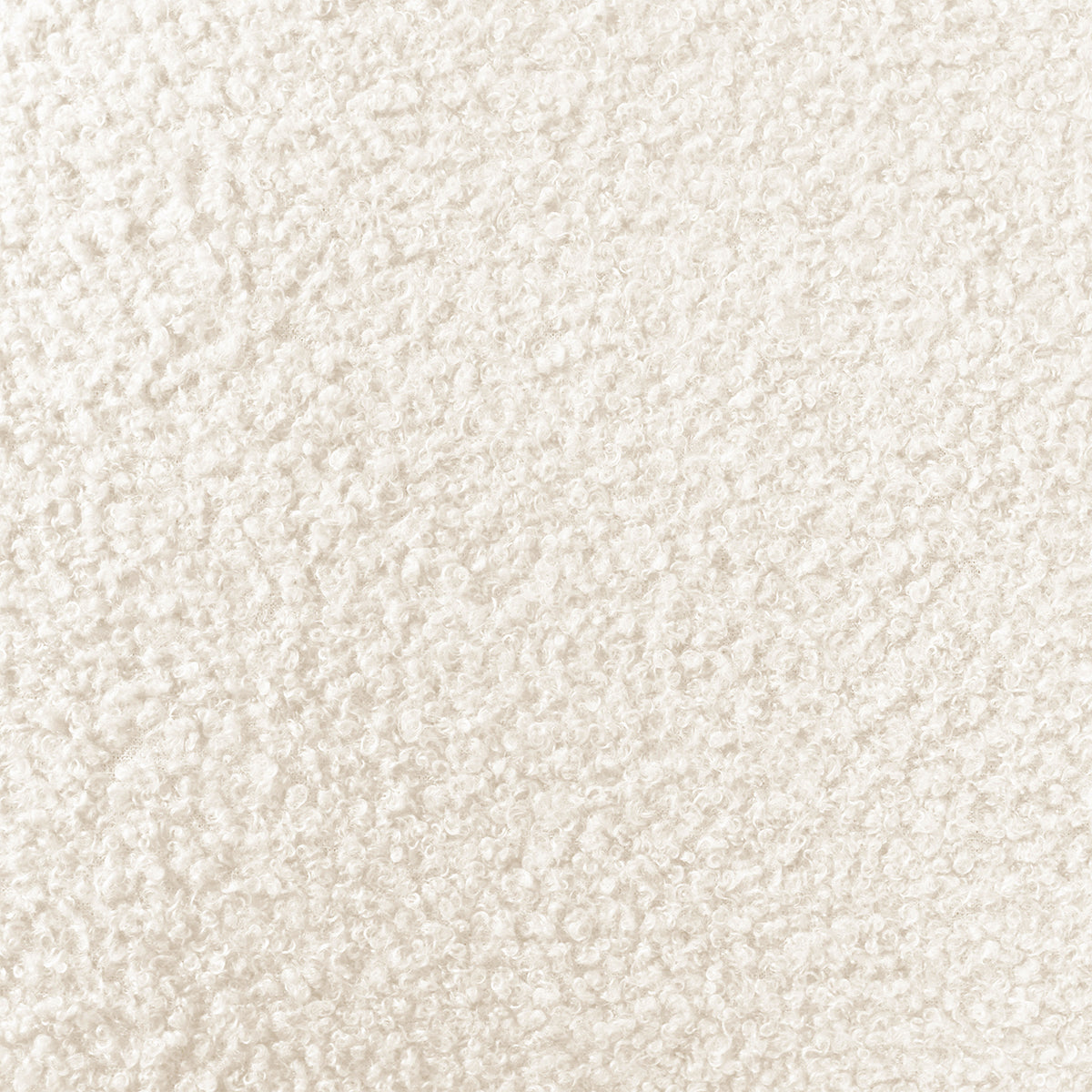 Close-up of the Septima & Fulvia Bouclé King Bed Base & Winged Headboard in Cream White, showcasing its plush, looped bouclé fabric texture, emphasizing luxury and modern elegance.