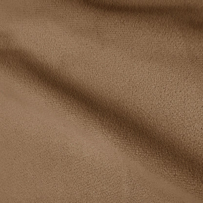 Close-up of mocha brown fluted upholstered fabric texture with vertical ribbing detail