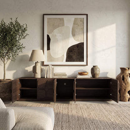 Adrian 220cm Storage TV Unit in Walnut