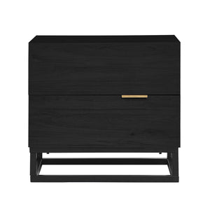 Manuel 2 Drawer Bedside Table in Black