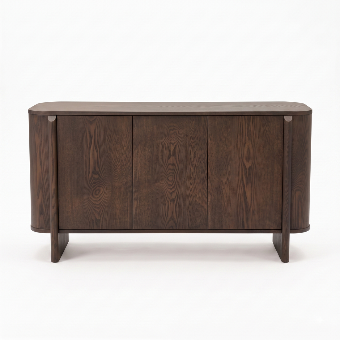 Dark wood sideboard on a white background