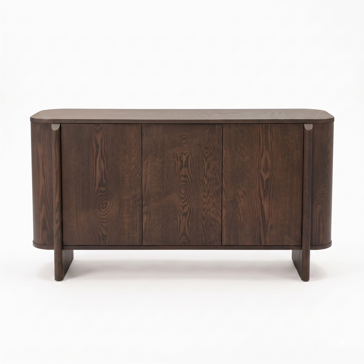 Dark wood sideboard on a white background