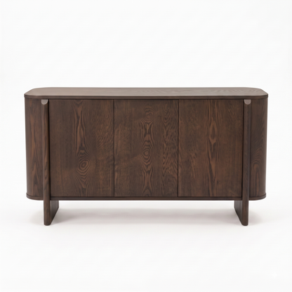 Dark wood sideboard on a white background