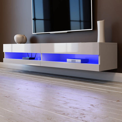 Luxo Marshall 180cm LED Floating Entertainment Unit - White - Lifestyle