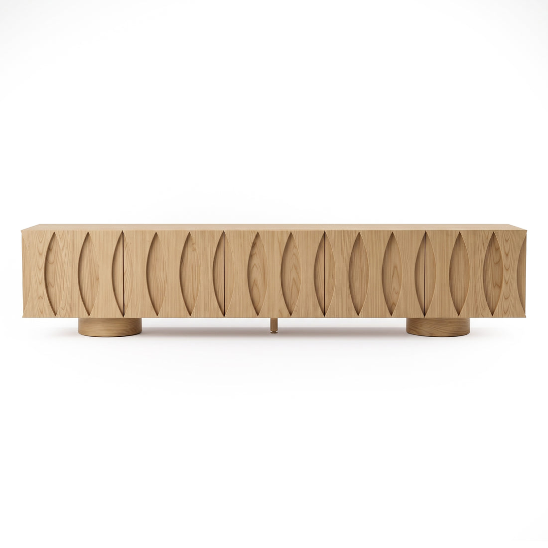 Matias 220cm Storage TV Unit in Oak