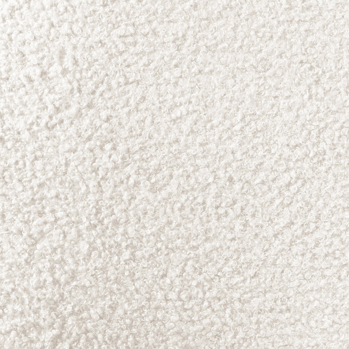 Tyla Boucle Bedside Table in Cream White features a plush boucle fabric surface with tiny loops and curls, showcasing its soft and textured elegance, ideal for adding warmth to your bedroom.