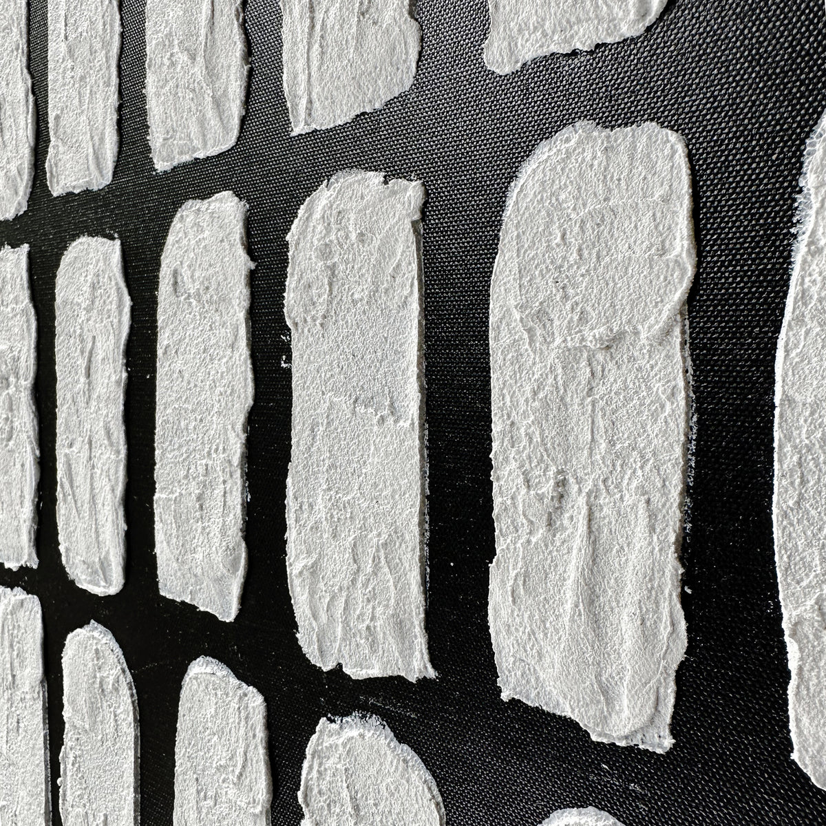 Close-up of Elodie Framed Textured Hanging Canvas, highlighting the raised 3D texture and intricate details of the geometric design on premium poly-cotton canvas